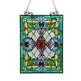 thumbnail image 1 of RADIANCE Goods Tiffany-Glass Victorian Window Panel 18x25.5, 1 of 2