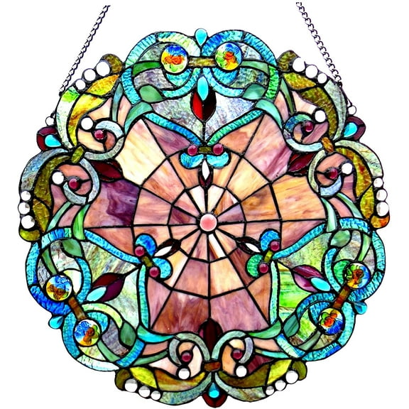 RADIANCE Goods Tiffany-Glass Victorian Window Panel 20"