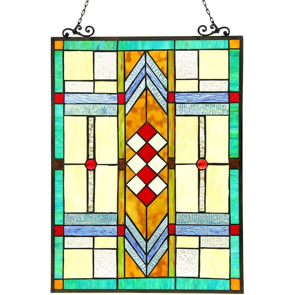 RADIANCE Goods Tiffany-Glass Window Panel 17.5x25