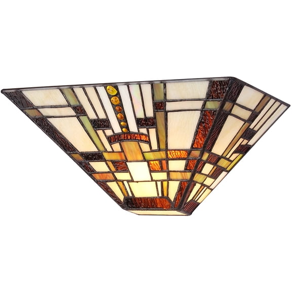 RADIANCE Goods Tiffany-Style 1 Light Mission Indoor Wall Sconce 12" Wide