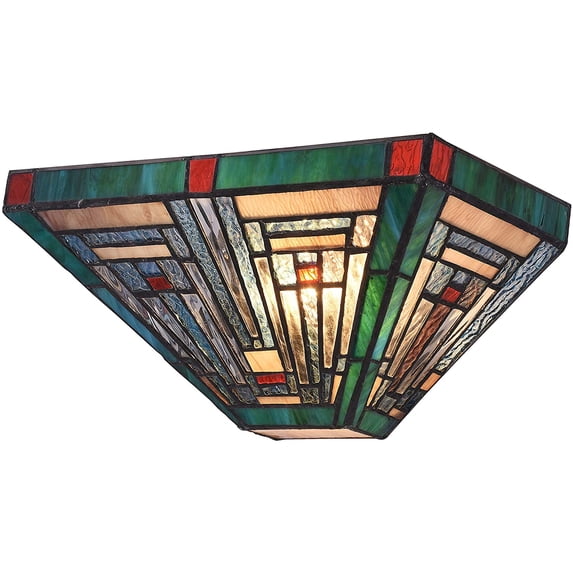 RADIANCE Goods Tiffany-Style 1 Light Mission Indoor Wall Sconce 12" Wide