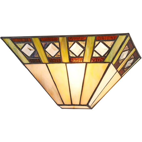 RADIANCE Goods Tiffany-Style 1 Light Mission Indoor Wall Sconce 12" Wide