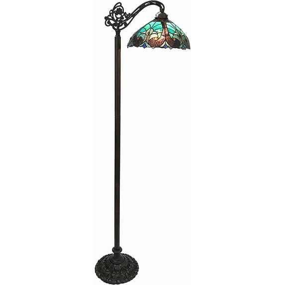 RADIANCE Goods Tiffany-Style 1 Light Victorian Reading Floor Lamp 13" Shade