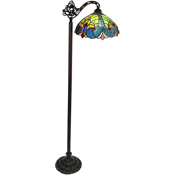 RADIANCE Goods Tiffany-Style 1 Light Victorian Reading Floor Lamp 13" Shade