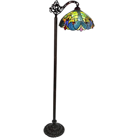 RADIANCE Goods Tiffany-Style 1 Light Victorian Reading Floor Lamp 13" Shade
