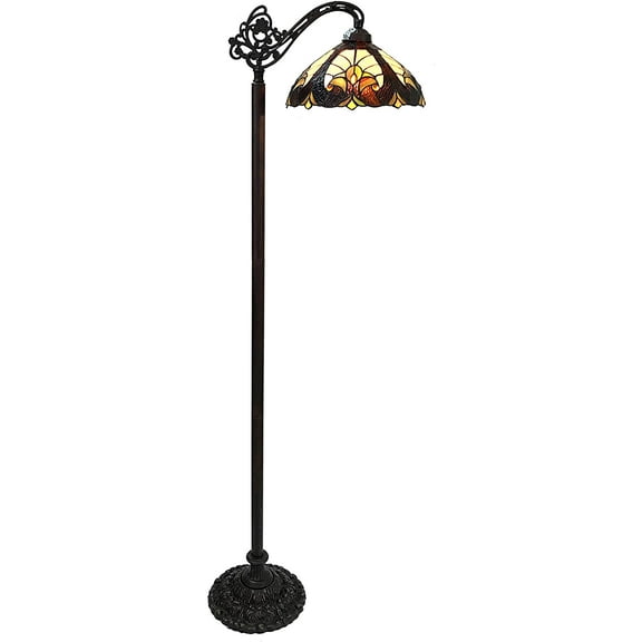 RADIANCE Goods Tiffany-Style 1 Light Victorian Reading Floor Lamp 13" Shade