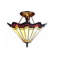 thumbnail image 1 of RADIANCE Goods Tiffany-Style 2 Light Baroque Semi-Flush Ceiling Fixture 16" Shade, 1 of 2