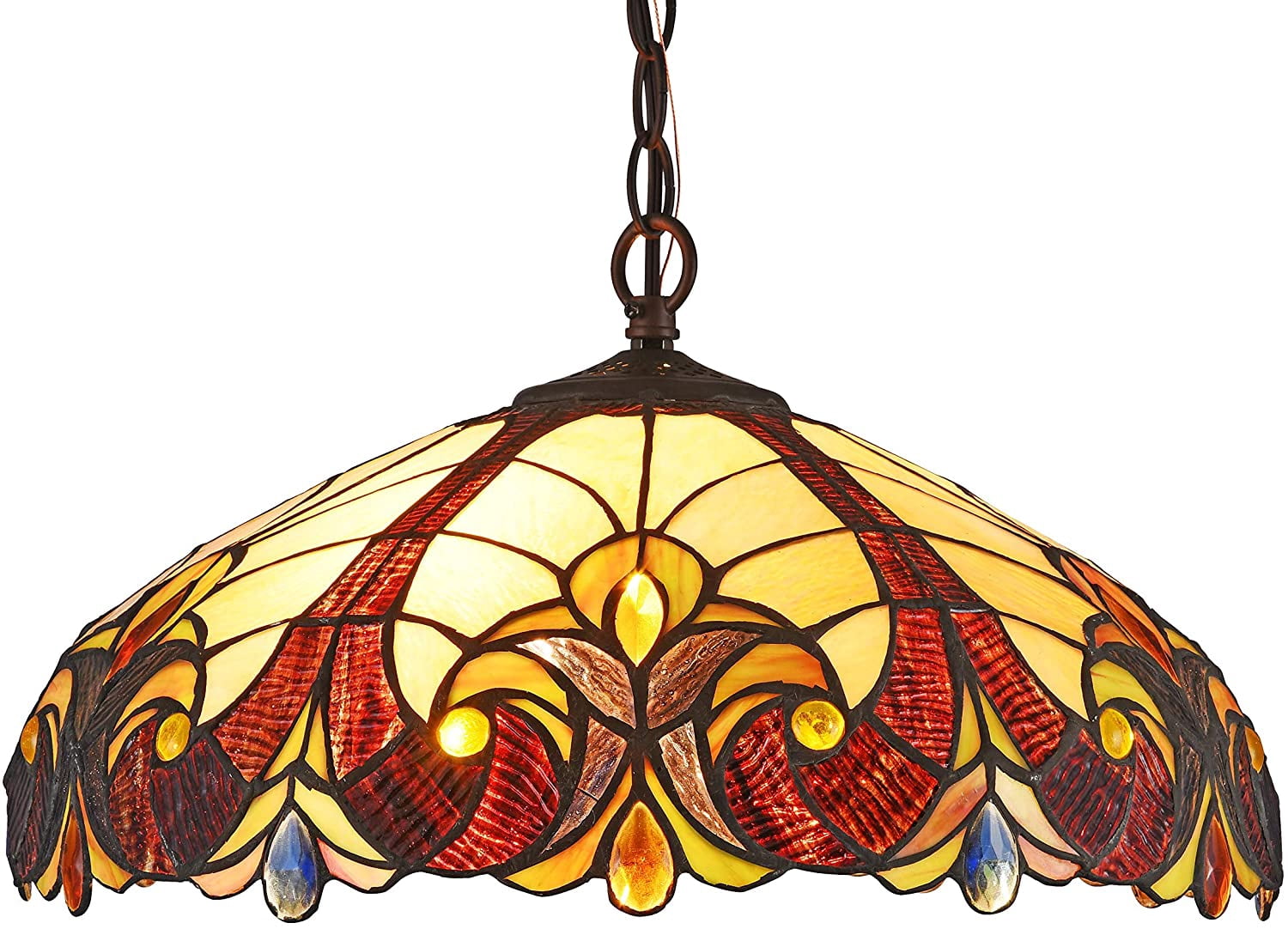 RADIANCE Goods Tiffany-Style 2 Light Hanging Pendant Fixture 18" Shade