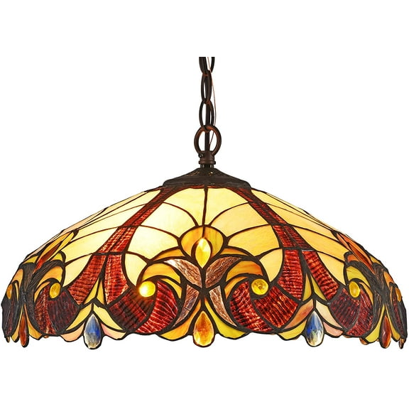 RADIANCE Goods Tiffany-Style 2 Light Hanging Pendant Fixture 18" Shade
