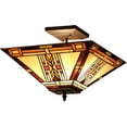 thumbnail image 1 of RADIANCE Goods Tiffany-Style 2 Light Mission Semi-Flush Ceiling Fixture 14" Shade, 1 of 2