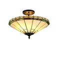 thumbnail image 1 of RADIANCE Goods Tiffany-Style 2 Light Mission Semi-Flush Ceiling Fixture 16" Shade, 1 of 2