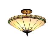 RADIANCE Goods Tiffany-Style 2 Light Mission Semi-Flush Ceiling Fixture 16" Shade