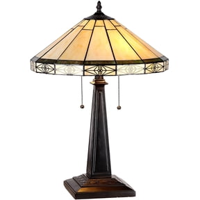 RADIANCE Goods Tiffany-Style 2 Light Mission Table Lamp 16" Shade