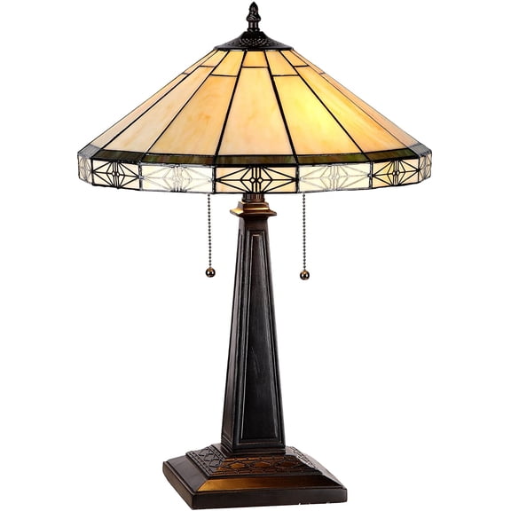 RADIANCE Goods Tiffany-Style 2 Light Mission Table Lamp 16" Shade