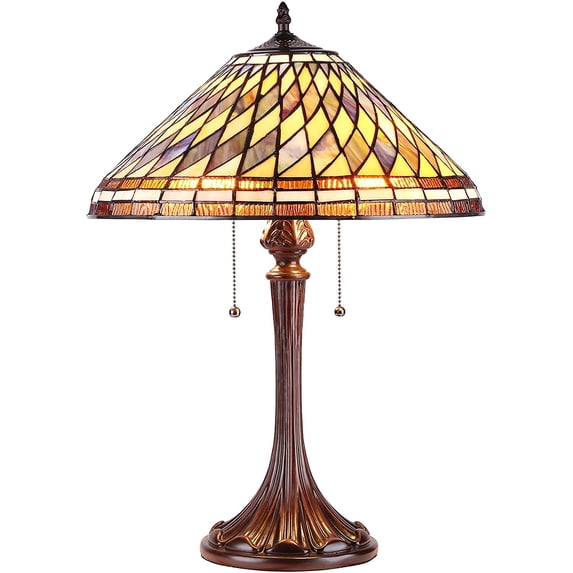 RADIANCE Goods Tiffany-Style 2 Light Mission Table Lamp 16" Shade