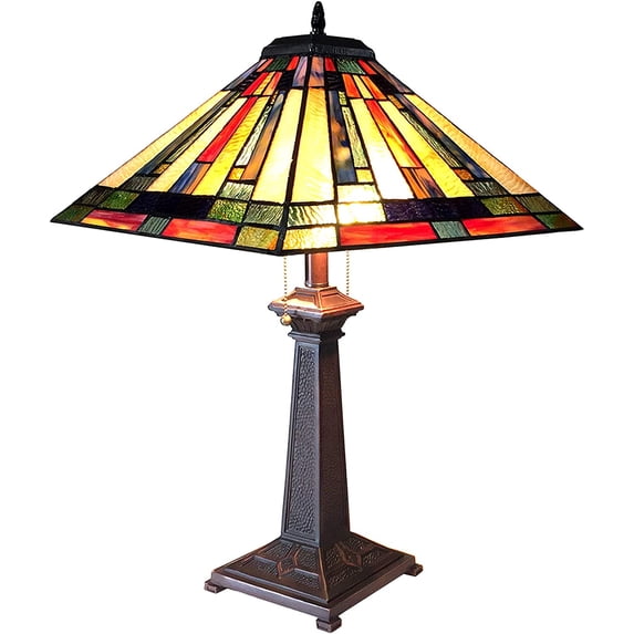 RADIANCE Goods Tiffany-Style 2 Light Mission Table Lamp 16" Shade