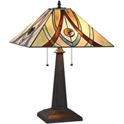 RADIANCE Goods Tiffany-Style 2 Light Mission Table Lamp 16" Shade