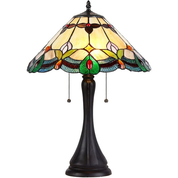 RADIANCE Goods Tiffany-Style 2 Light Table Lamp 16" Shade