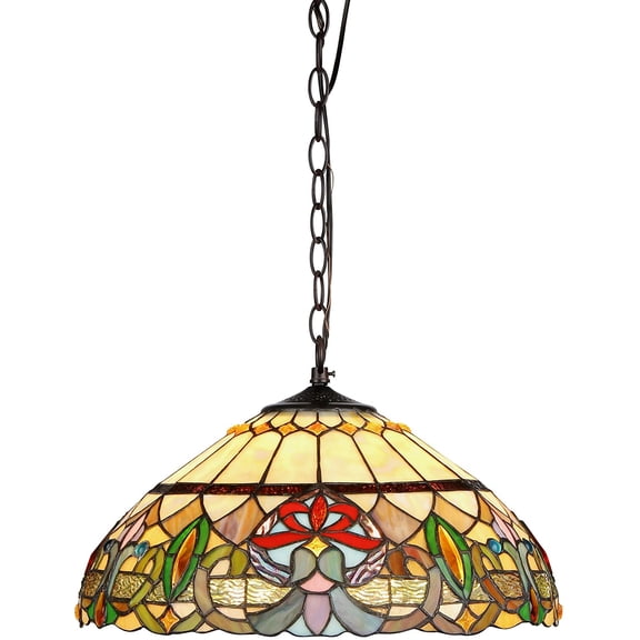 RADIANCE Goods Tiffany-Style 2 Light Victorian Ceiling Pendant Fixture 18" Shade