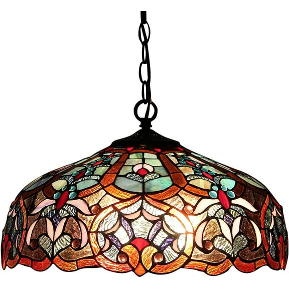 RADIANCE Goods Tiffany-Style 2 Light Victorian Ceiling Pendant Fixture 18" Shade