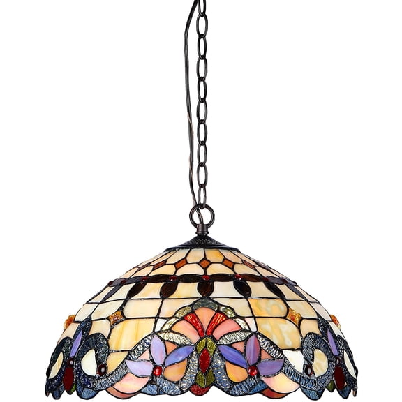 RADIANCE Goods Tiffany-Style 2 Light Victorian Ceiling Pendent Fixture 18" Shade