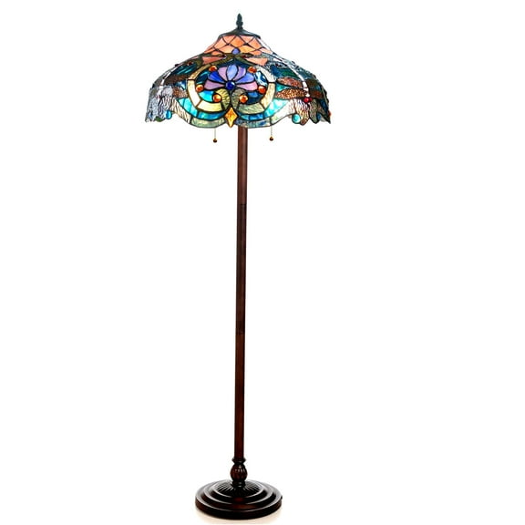 RADIANCE Goods Tiffany-Style 2 Light Victorian Floor Lamp 17" Shade