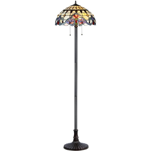 RADIANCE Goods Tiffany-Style 2 Light Victorian Floor Lamp 18" Shade