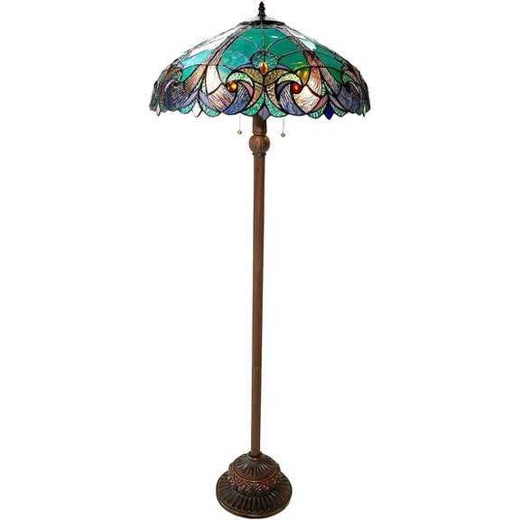 RADIANCE Goods Tiffany-Style 2 Light Victorian Floor Lamp 18" Shade