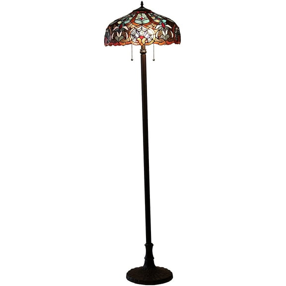 RADIANCE Goods Tiffany-Style 2 Light Victorian Floor Lamp 18" Shade