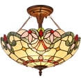 thumbnail image 1 of RADIANCE Goods Tiffany-Style 2 Light Victorian Semi-Flush Ceiling Fixture 16" Shade, 1 of 4