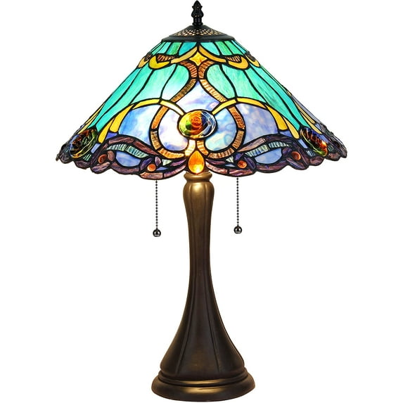 RADIANCE Goods Tiffany-Style 2 Light Victorian Table Lamp 16" Shade