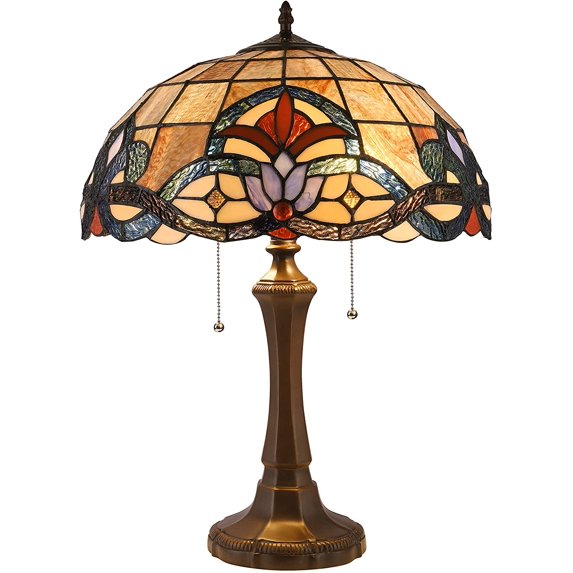 RADIANCE Goods Tiffany-Style 2 Light Victorian Table Lamp 16" Shade