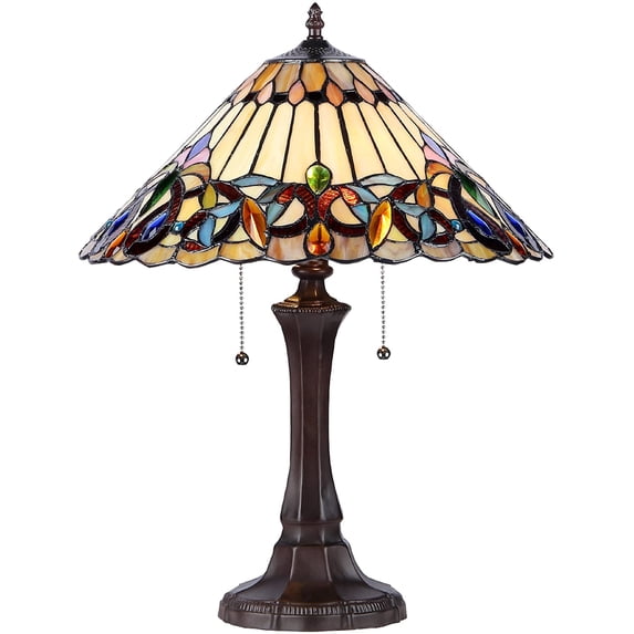 RADIANCE Goods Tiffany-Style 2 Light Victorian Table Lamp 16" Shade