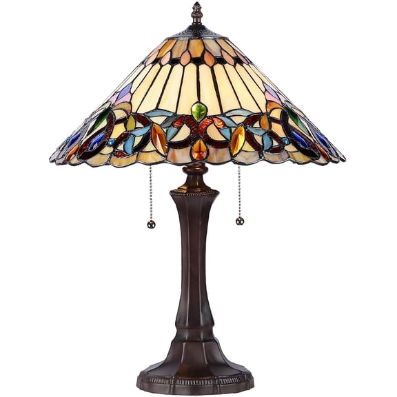 RADIANCE Goods Tiffany-Style 2 Light Victorian Table Lamp 16" Shade