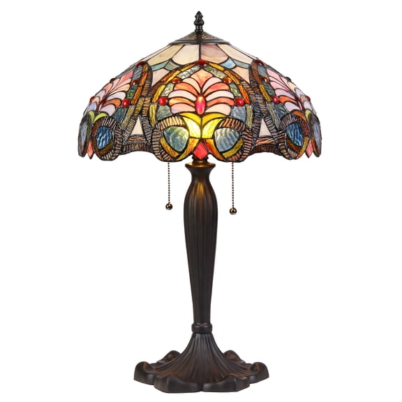 RADIANCE Goods Tiffany-Style 2 Light Victorian Table Lamp 16" Shade
