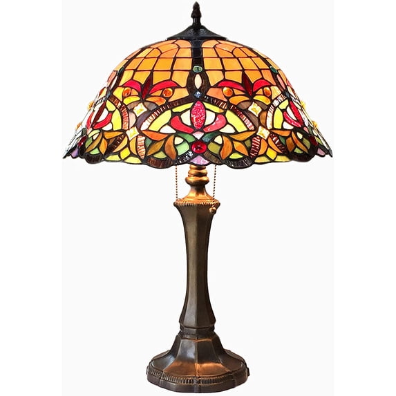 RADIANCE Goods Tiffany-Style 2 Light Victorian Table Lamp 18" Shade