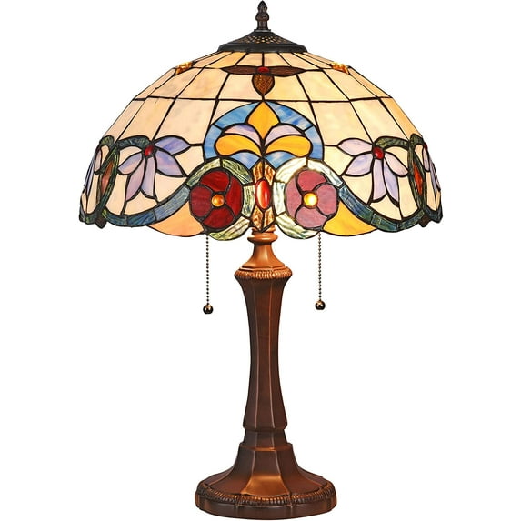RADIANCE Goods Tiffany-Style 2 Light VictorianTable Lamp 16" Shade