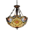 thumbnail image 1 of RADIANCE Goods Tiffany-Style 3 Light Victorian Inverted Ceiling Pendant 21" Shade, 1 of 5