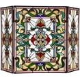 thumbnail image 1 of RADIANCE Goods Tiffany-Style 3pcs Folding Victorian Fireplace Screen 44" Wide, 1 of 3