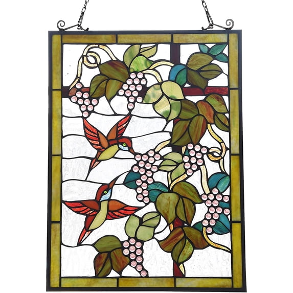 RADIANCE Goods Tiffany-Style Animal Design Window Panel 18" x 25"