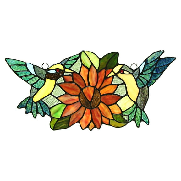 RADIANCE Goods Tiffany-Style Animal Design Window Panel 21" x 12"