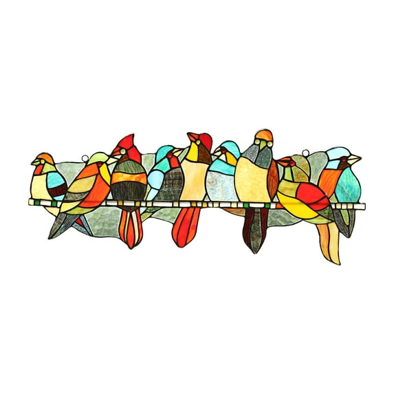 RADIANCE Goods Tiffany-Style Animal Design Window Panel 24" x 10"