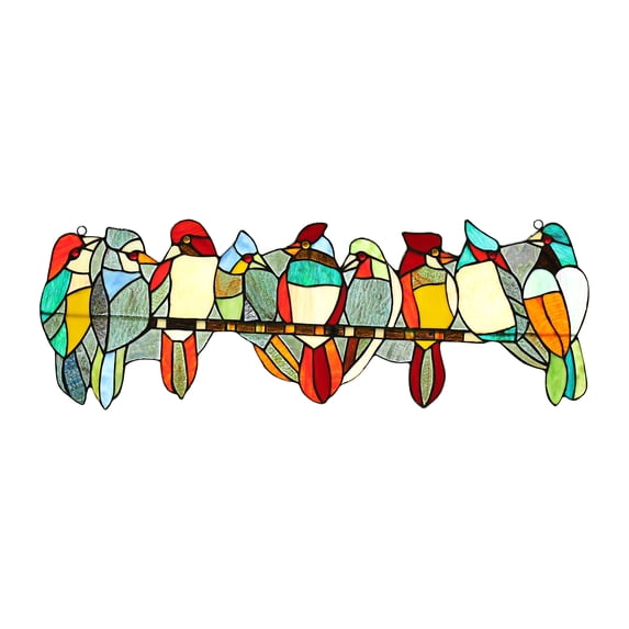 RADIANCE Goods Tiffany-Style Animal Design Window Panel 26" x 9"
