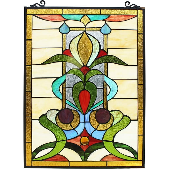 RADIANCE Goods Tiffany-Style Floral Window Panel 24" Height