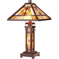thumbnail image 1 of RADIANCE Goods Tiffany-Style Mission 3 Light Double Lit Wooden Table Lamp 15" Shade, 1 of 3