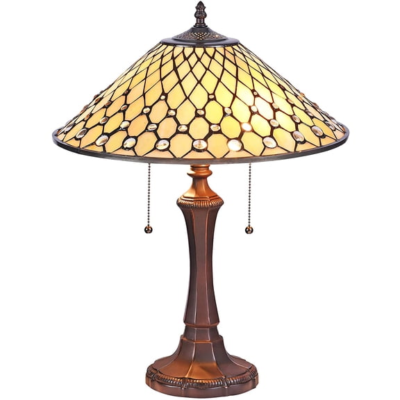 RADIANCE Goods Tiffany-Style Victorian 2 Light Table Lamp 16" Wide