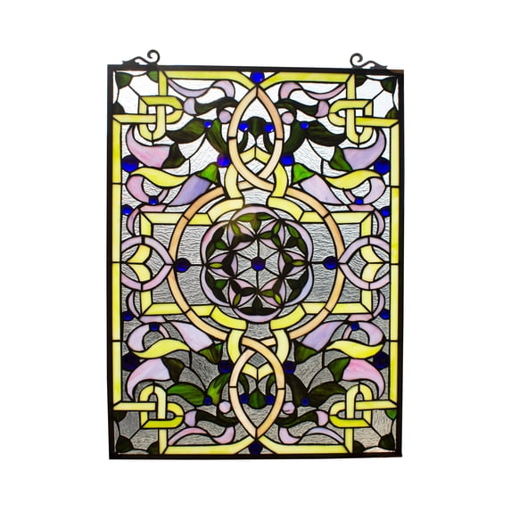 RADIANCE Goods Tiffany-Style Victorian Window Panel 24" Height