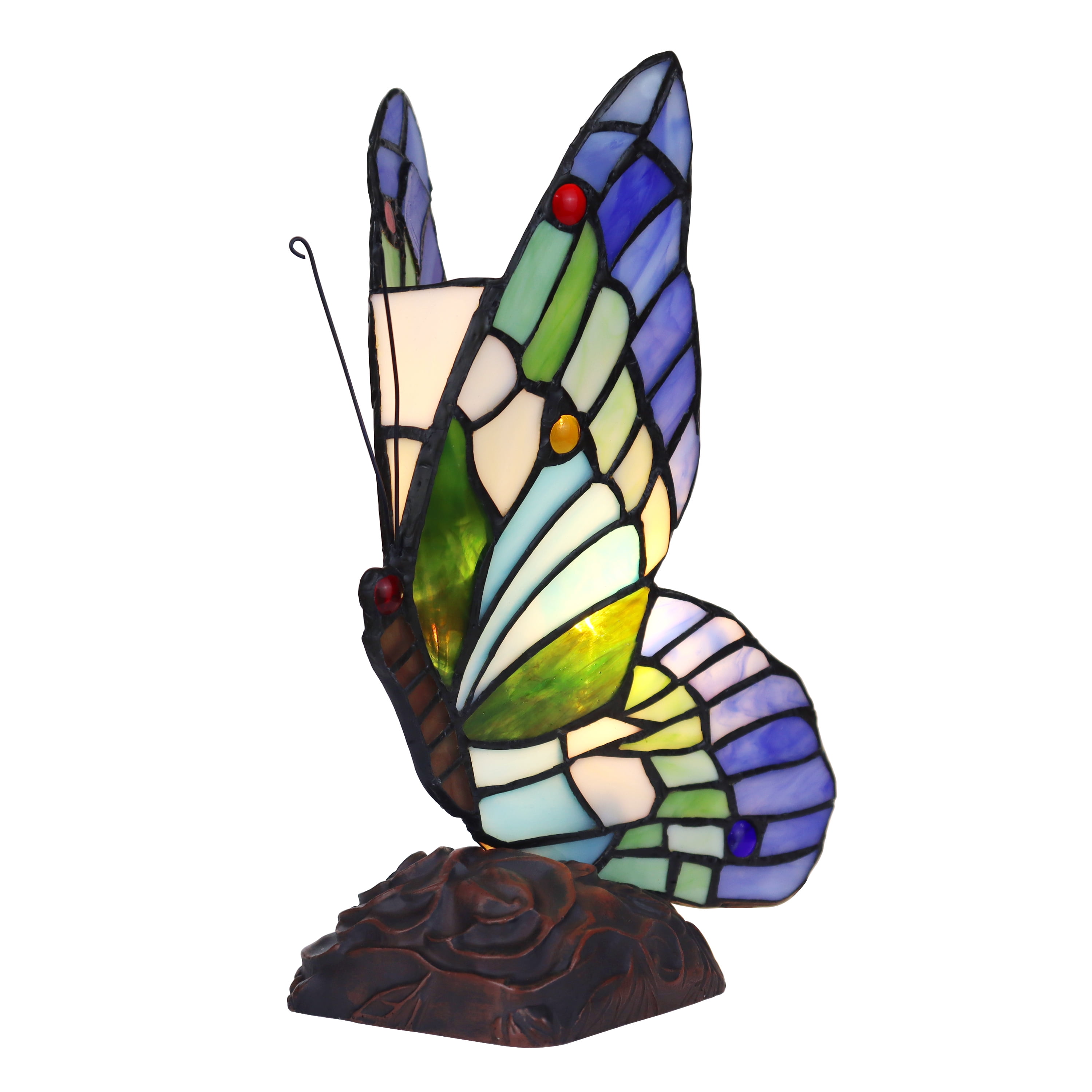 "RADIANCE Goods Tiffany-style 1 Light Butterfly Accent Table Lamp 10"" Tall"