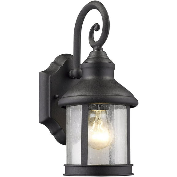 RADIANCE Goods Transitional 1 Light Black Outdoor Wall Sconce 12" Height