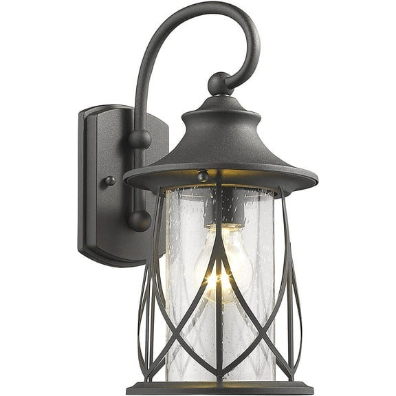 RADIANCE Goods Transitional 1 Light Black Outdoor Wall Sconce 15" Height